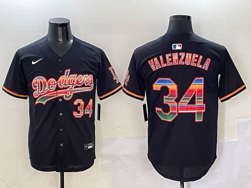 Men Los Angeles Dodgers #34 Valenzuela Black Game 2025 Nike MLB Jersey style 4106->baltimore orioles->MLB Jersey